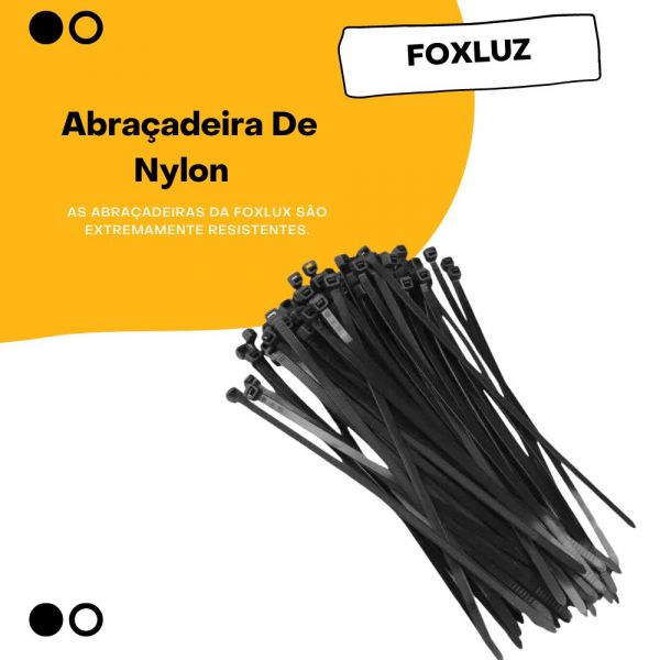 100 Unidades Abraçadeira De Nylon Preta 9.0 X 760 Foxlux