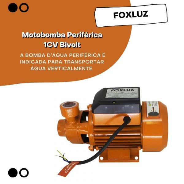Motobomba Periférica 1CV Bivolt Foxlux