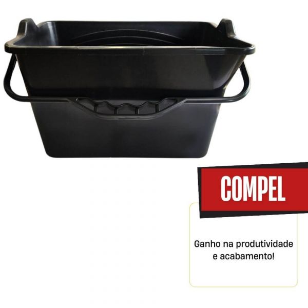 Caçamba Plástica para Pintura Preto 11L Compel