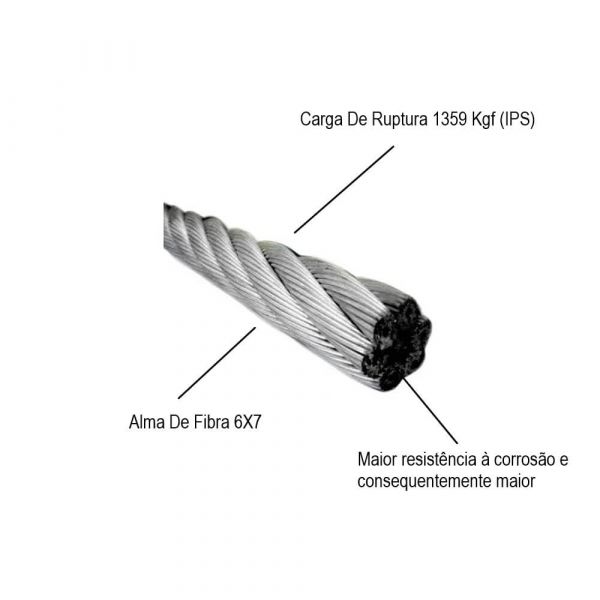 1 Metro Cabo De Aço Galvanizado 3/16