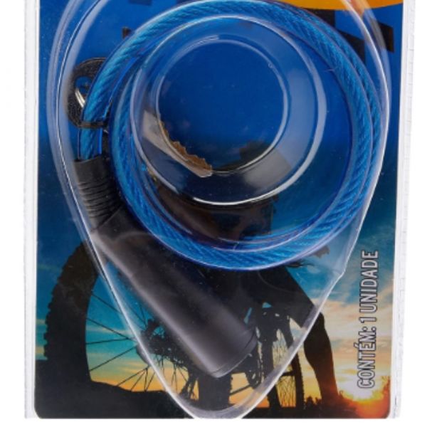 Cadeado Fléxivel Segredo para Bicicleta 80cm Azul CB-88 Western