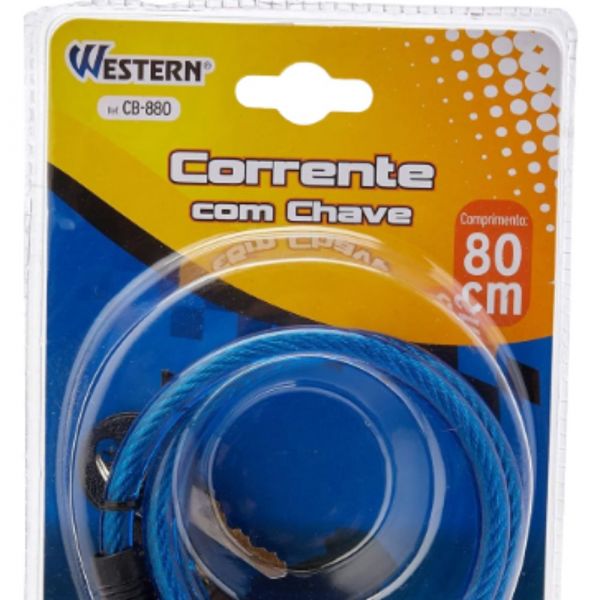 Cadeado Fléxivel Segredo para Bicicleta 80cm Azul CB-88 Western