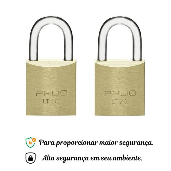 Cadeado Sm 2 Lt-20 mm Com 4 Chaves Pado