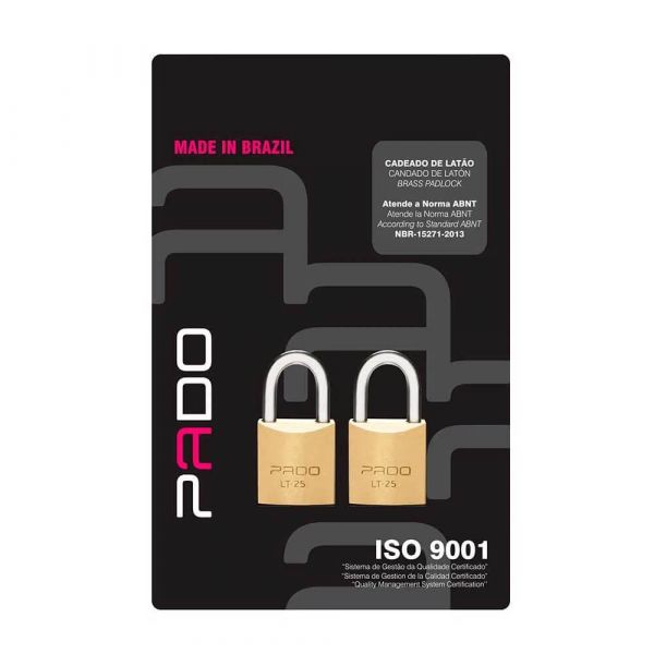 Cadeado Sm 2 Lt-25 mm Com 4 Chaves Pado