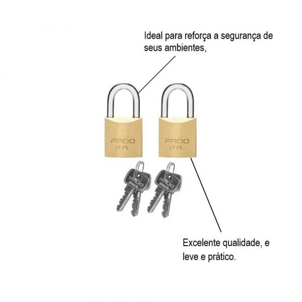 Cadeado Sm 4 Lt 25mm 4 Chaves Iguais Pado