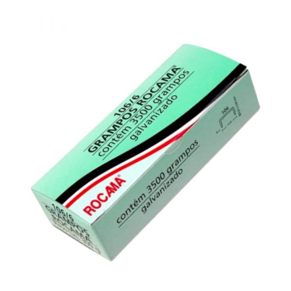 Caixa De Grampo 6mm 106/6 Com 3,500 Unidades Rocama