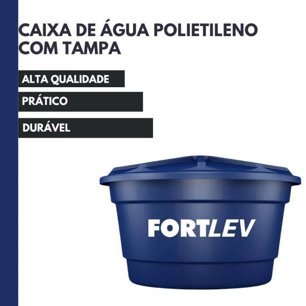 Caixa D'Água Polietileno Com Tampa 500 Litros Fortlev