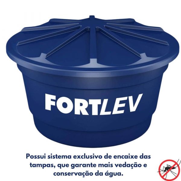 Caixa de Polietileno 1.500L Com Tampa Fortlev