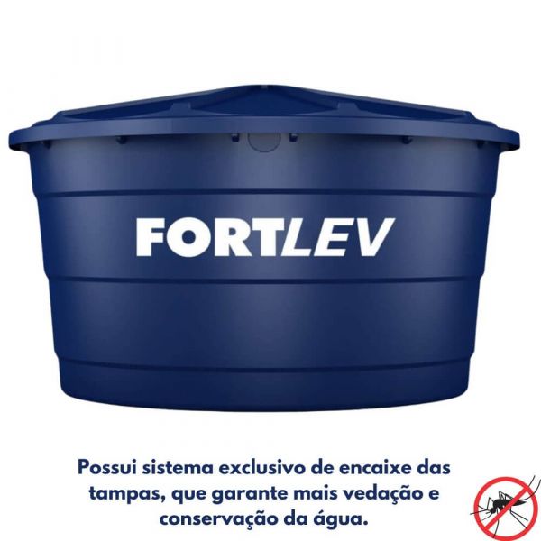 Caixa de Polietileno 3.000L Com Tampa Fortlev