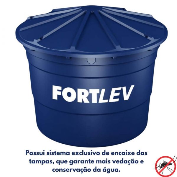 Caixa de Polietileno 5.000L Com Tampa Fortlev