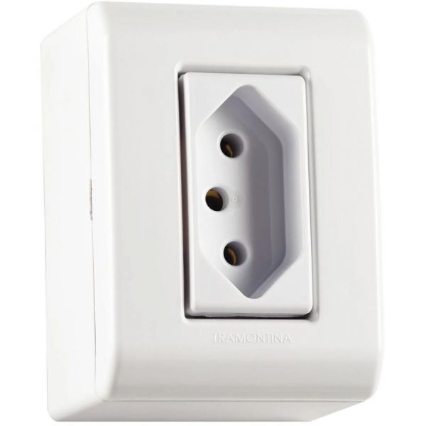 Caixa de Sobrepor com 1 Tomada 2P+T 10 A 250 V LizFlex Branca Tramontina