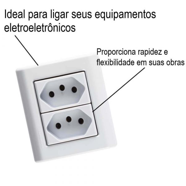 Caixa De Sobrepor Com 2 Tomadas 2P+T 20 A 250 V Tramontina 57304025