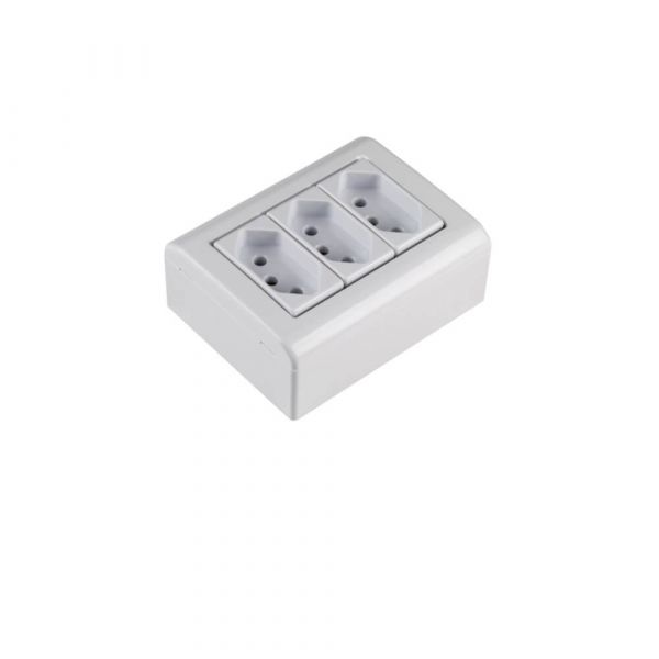Caixa de Sobrepor com 3 Tomadas 2P+T 20 A 250 V LizFlex Branca Tramontina