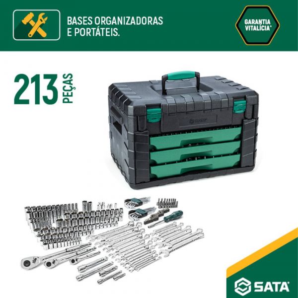 Caixa Gabinete com 3 gavetas 213 peças ST09512U Sata