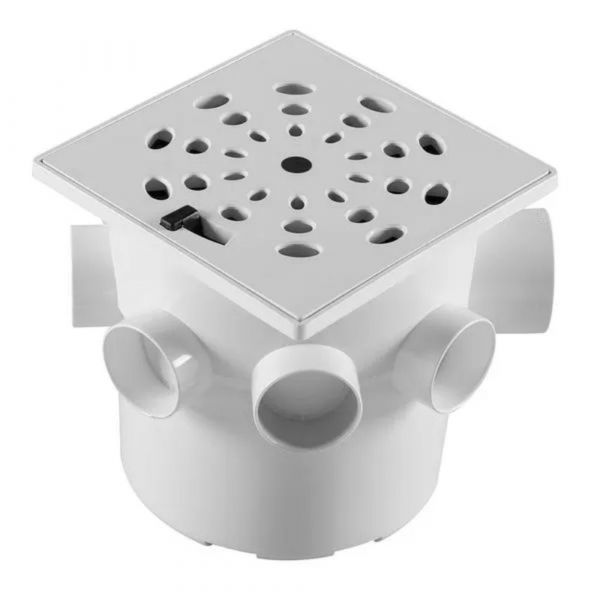 Caixa Sifonada Quadrada 7 Entradas 15x15 cm CS5/B Astra