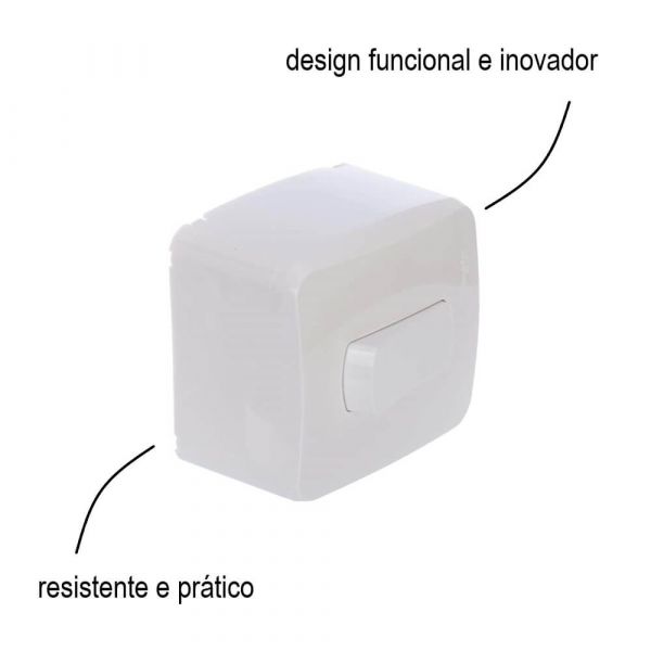 Caixa Sobrepor 1 Interruptor Simples 10A Schneider Eletric