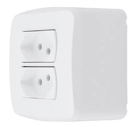 Caixa Sobrepor 2 Tomadas 2P+T Branco Schneider Eletric