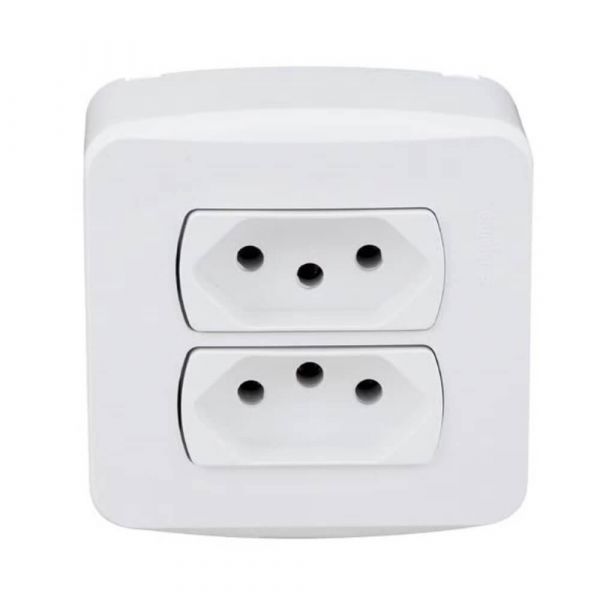Caixa Sobrepor 2 Tomadas 2P+T Branco Schneider Eletric