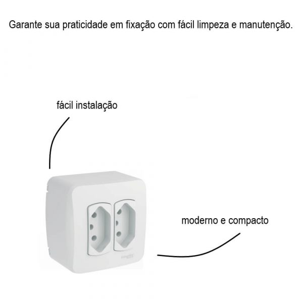 Caixa Sobrepor 2 Tomadas 2P+T Branco Schneider Eletric