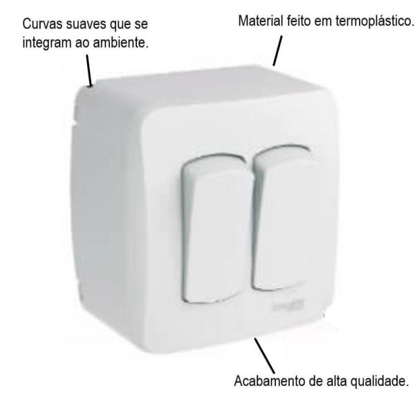 Caixa Sobrepor Dxmlz 2 Interruptores Simples 10A Miluz Schneider Eletric 