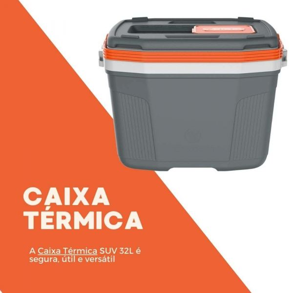 Caixa Térmica Cinza 32 Litros Termolar 