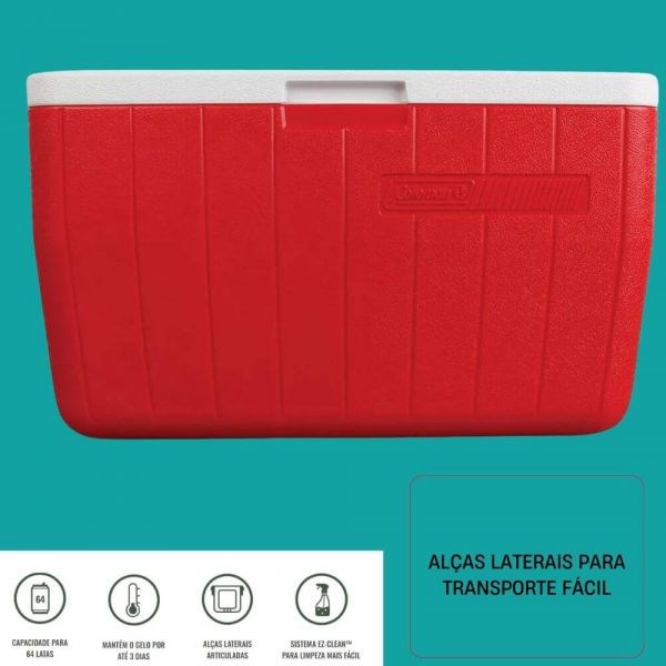 Caixa Térmica 48QT 45,4L Vermelho Invicta