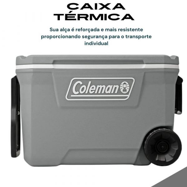 Caixa Térmica com Rodas 58,7L Silver Ash Coleman