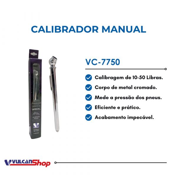 Calibrador Manual para Pneus VC-7750 Vulcan