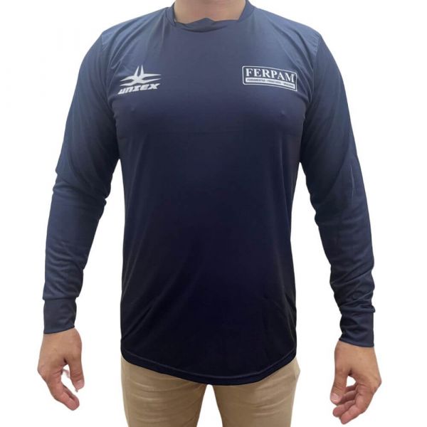 Camisa Térmica Manga Longa Azul UV 30+ Tamanho M Ferpam Uniex 