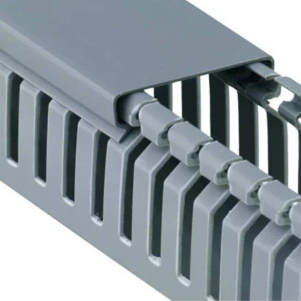  2 Metros Canaleta Recorte Aberto Cinza 20x20mm Lukma