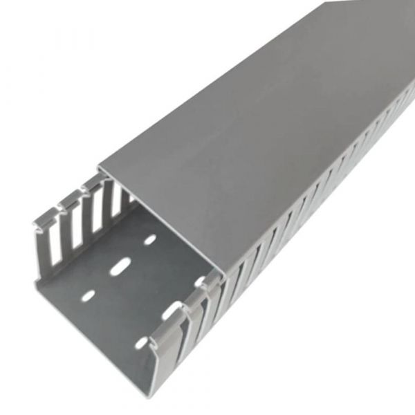  2 Metros Canaleta Recorte Aberto Cinza 20x20mm Lukma