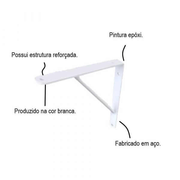 Cantoneira De Ferro Leve 20cm Branca Rca