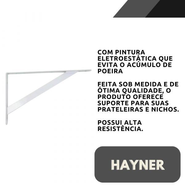 Cantoneira Mão Francesa Branca Ferro Leve 15cm Hayner