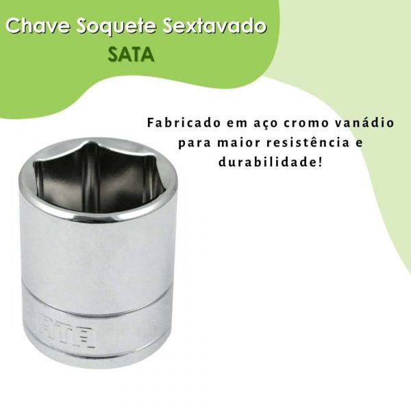 Soquete Sextavado com Encaixe de 1/2''x23mm Sata