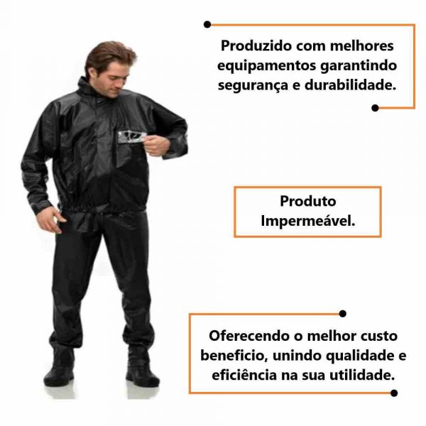 Capa de Chuva para Motociclista Tamanho M Pantaneiro