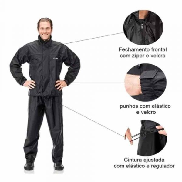 Capa de Chuva para Motociclista Tamanho GG Pantaneiro 