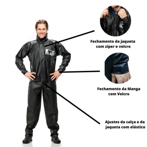 Capa de Chuva para Motociclista Tamanho EXG Pantaneiro