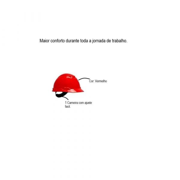 Capacete Vermelho Com Aba Frontal 3M