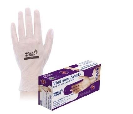Luva de Segurança Vinil Incolor Sem Amido Tamanho G Volk