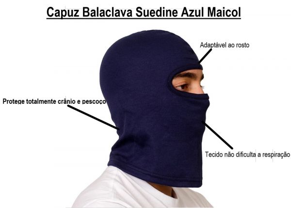 Capuz Azul Balaclava Suedine  Maicol