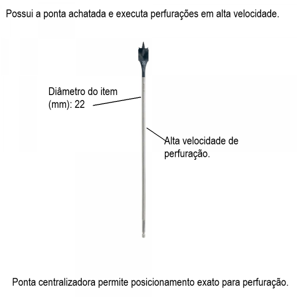 Broca Bosch Self Cut Speed para Madeira 22mm (encaixe 1/4