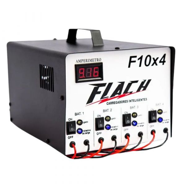 Carregador Inteligente de Bateria F10X4 10A 12V Flach