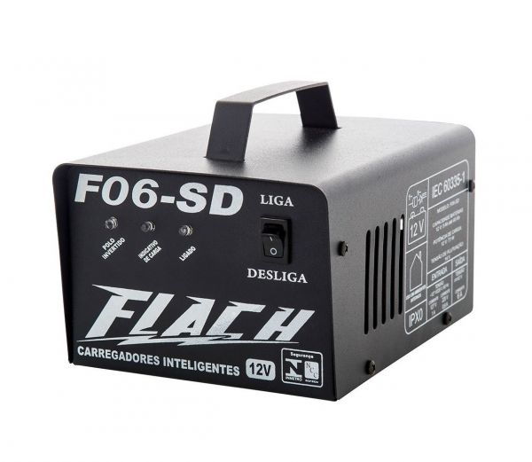 Carregador Inteligente de Bateria 6A 12V- Flach F06-SD
