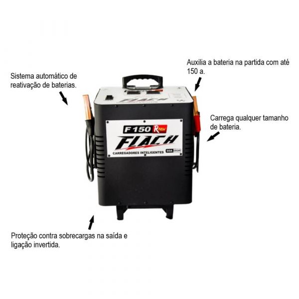 Carregador Inteligente De Bateria 12V/24V F150 RNEW 60A Flach