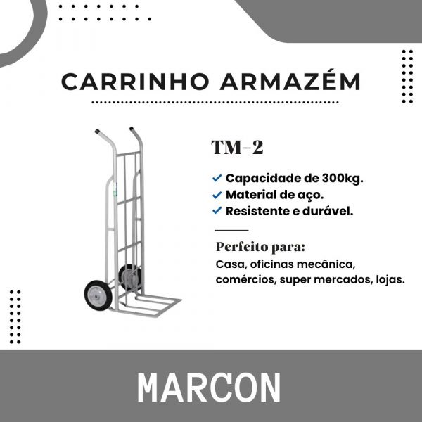 Carrinho Armazém Para Cargas 300kg Marcon