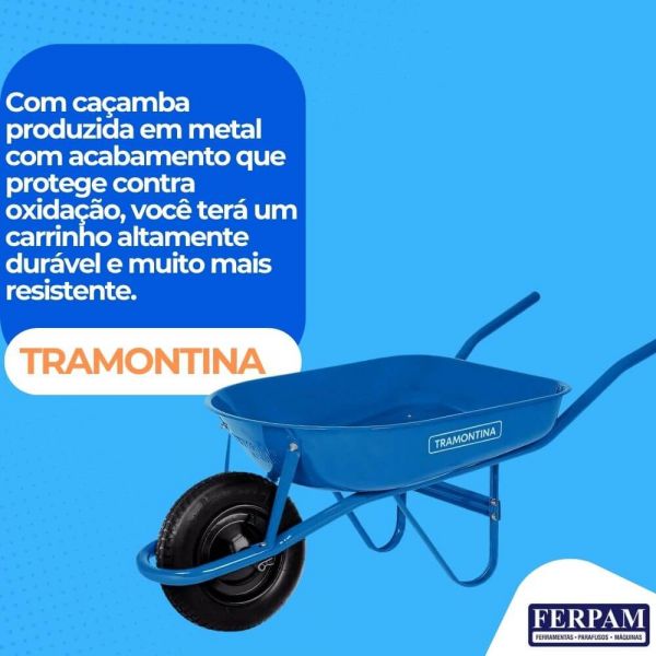 Carrinho De Mão Azul 50 Litros Tramontina 