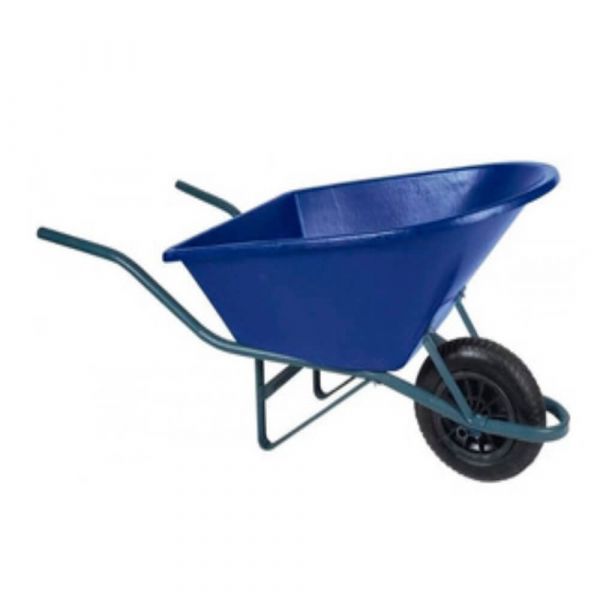 Carrinho de Mão Com Caçamba Plástica Azul 90 Litros Esfera