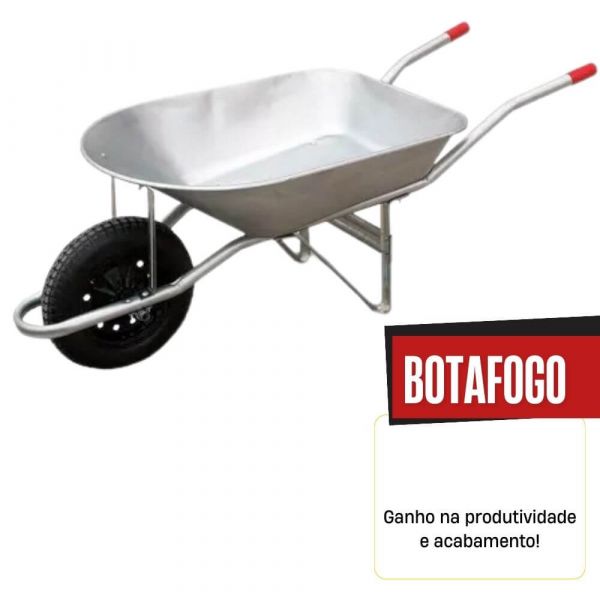 Carrinho De Mão Em Aço Galvanizado 55 Litros Botafogo