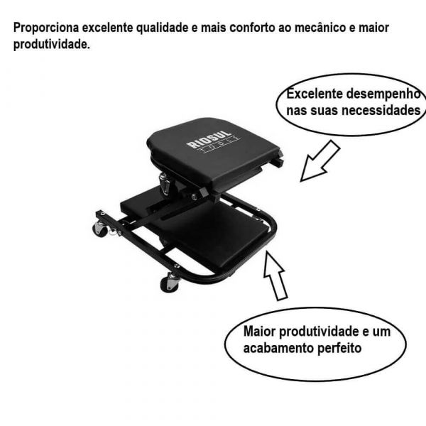 Carrinho Para Mecânico Dobrável 2 Em 1 110kg Bovenau