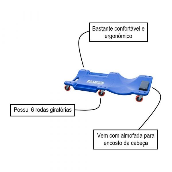 Carrinho Para  Mecânico Esteira CPM40 Bovenau